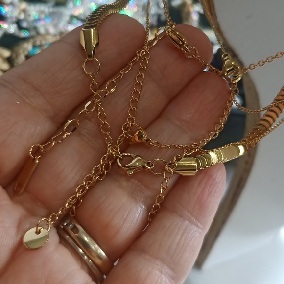 Dainty Choker Necklace Evil Eye Moon Star Leaf - Picture 5 of 6